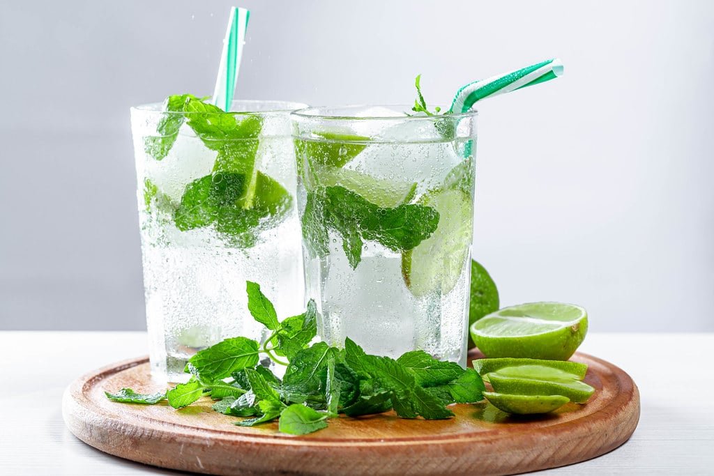 Two glasses of fresh cold Mojito